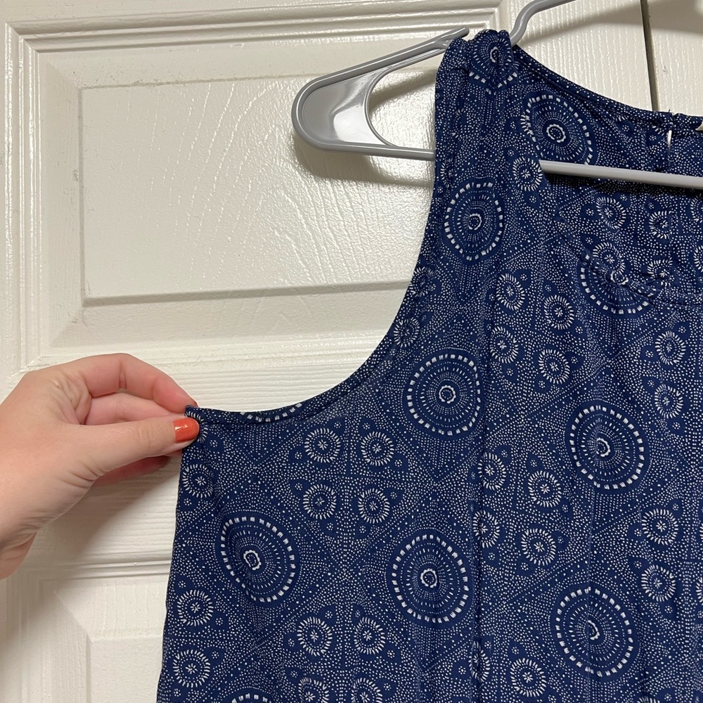 Roxy blue and white geometric print sundress, XL